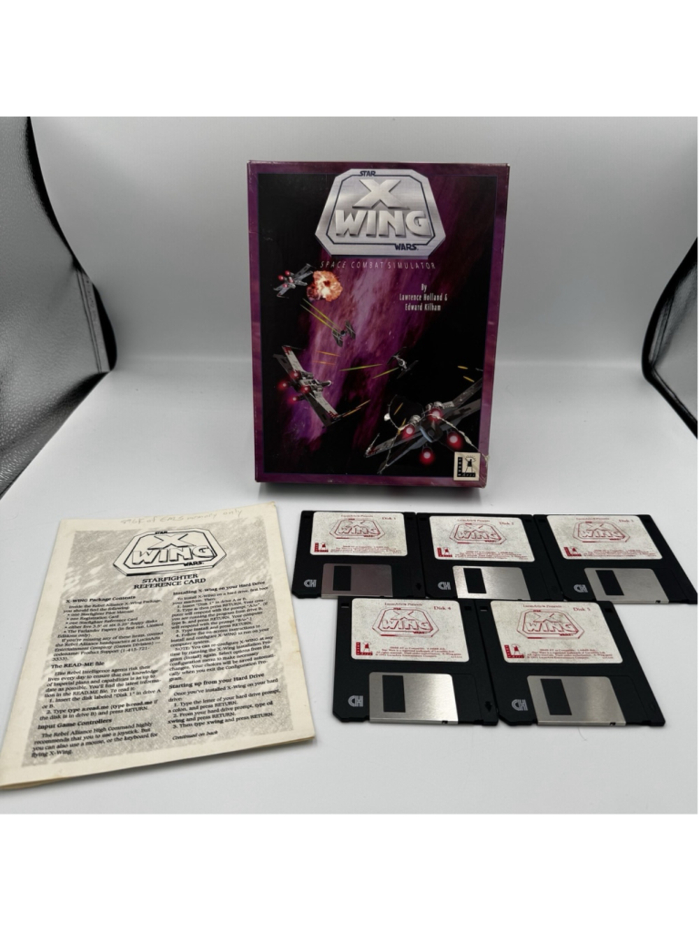 VTG Star Wars X-Wing PC Big Box 3.5” Floppy Disk Game 1992 LucasArts Complete